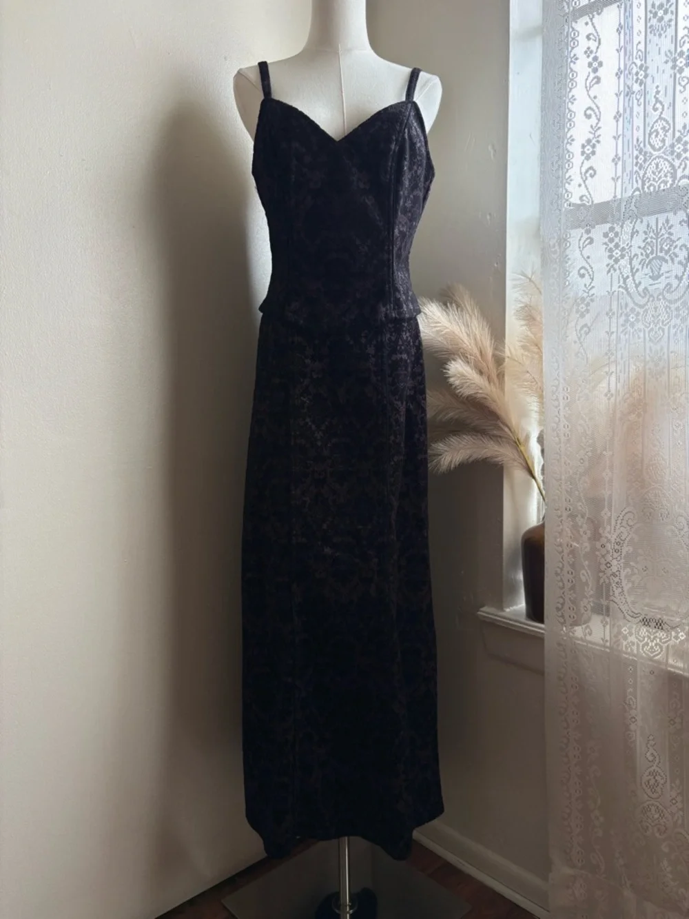 lip service y2k quoth of raven corset and dress damask print set - Picture 1 of 11
